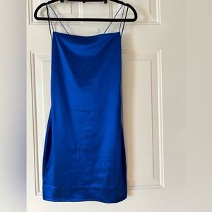Blue satin H&M mini dress